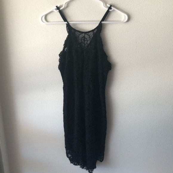 Free People Intimately Halter Lace Mini Dress Back Buttons Small - Picture 3 of 6
